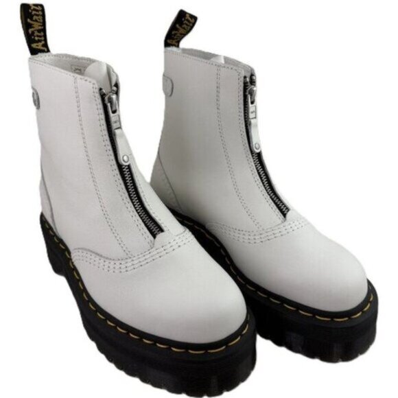 Dr. Martens Women's Jetta Zipped Sendal Leather Platform Boots White EU 39/ US 8 - Picture 1 of 7